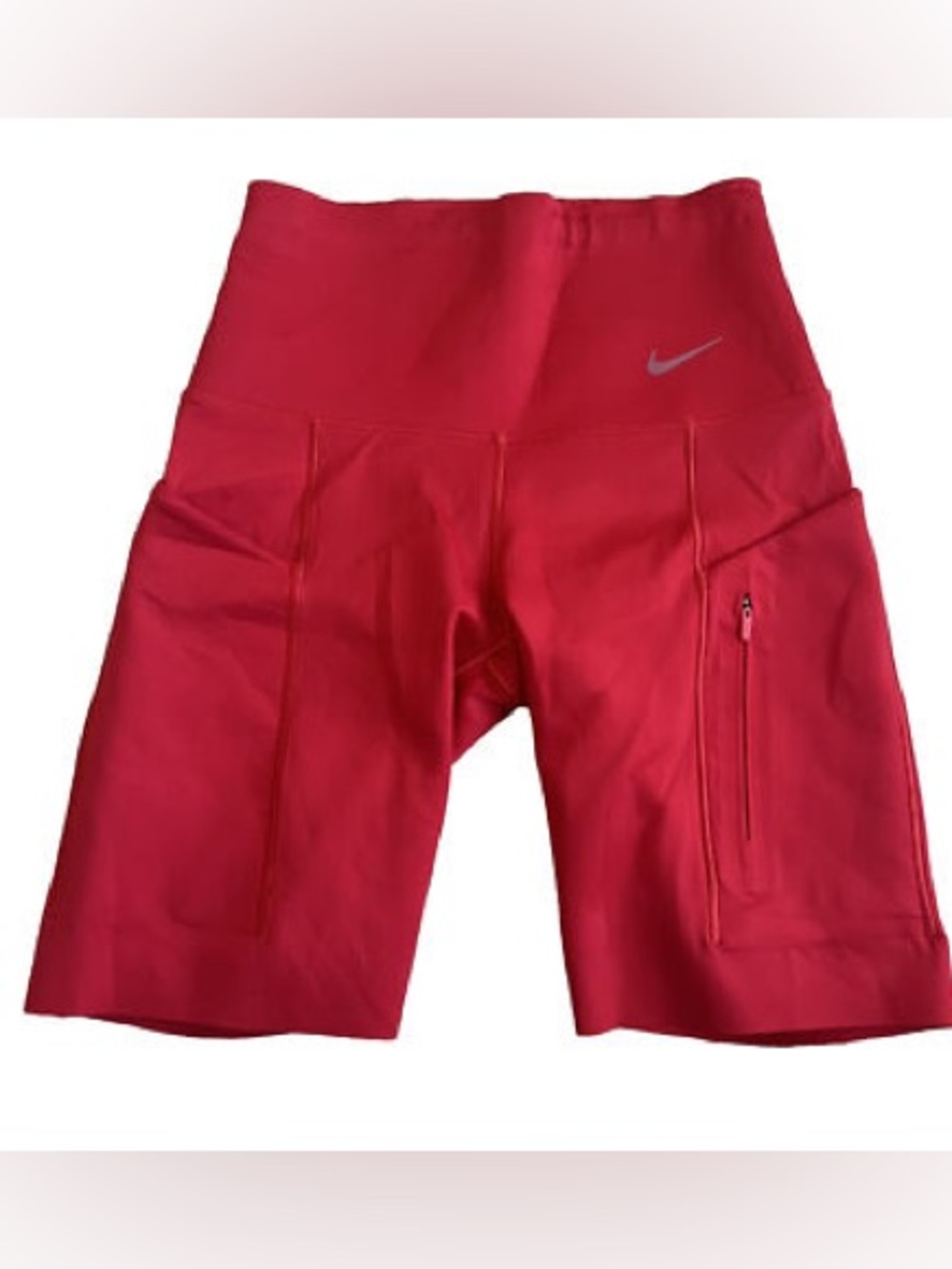 Nike Go Women's Firm-Support High-Waisted red shorts w/ pockets women’s size 2X
